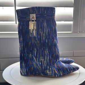 Cape Robbin Blue Multicolor Shirted Ankle Boots Size 6